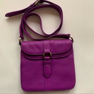 Cole Haan Purple pebble leather crossbody bag